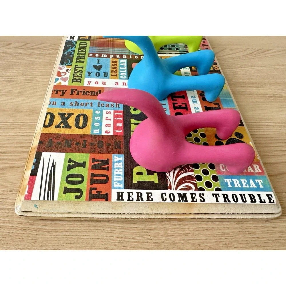 IKEA BASTIS Dog Tail Hook Rack 3 Color Pink Blue Green Leash Holder Wall Decor